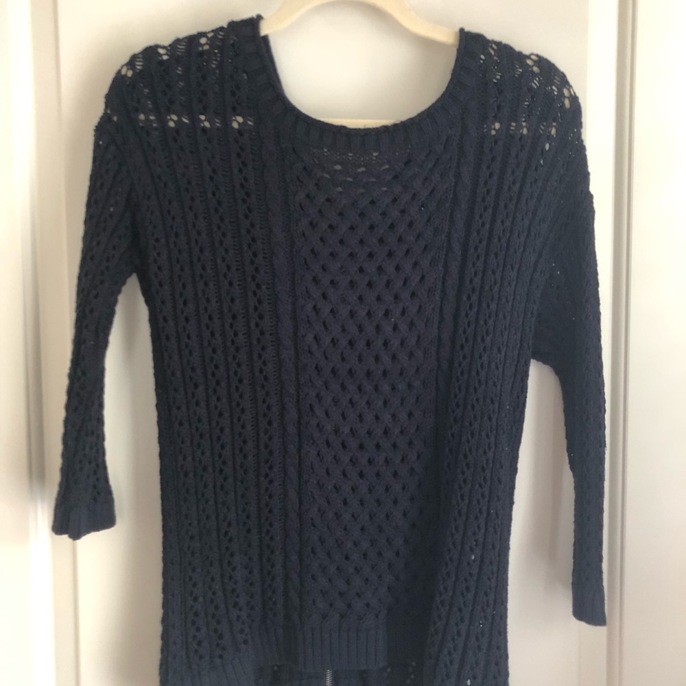 Zip back navy blue sweater